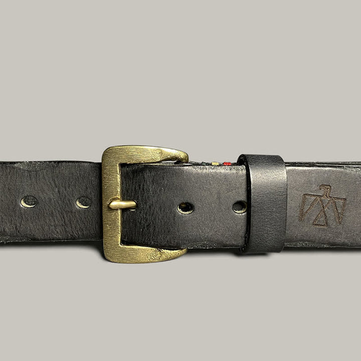 Casual Retro Laser Engraved Totem Pattern Leather Belt - image 10