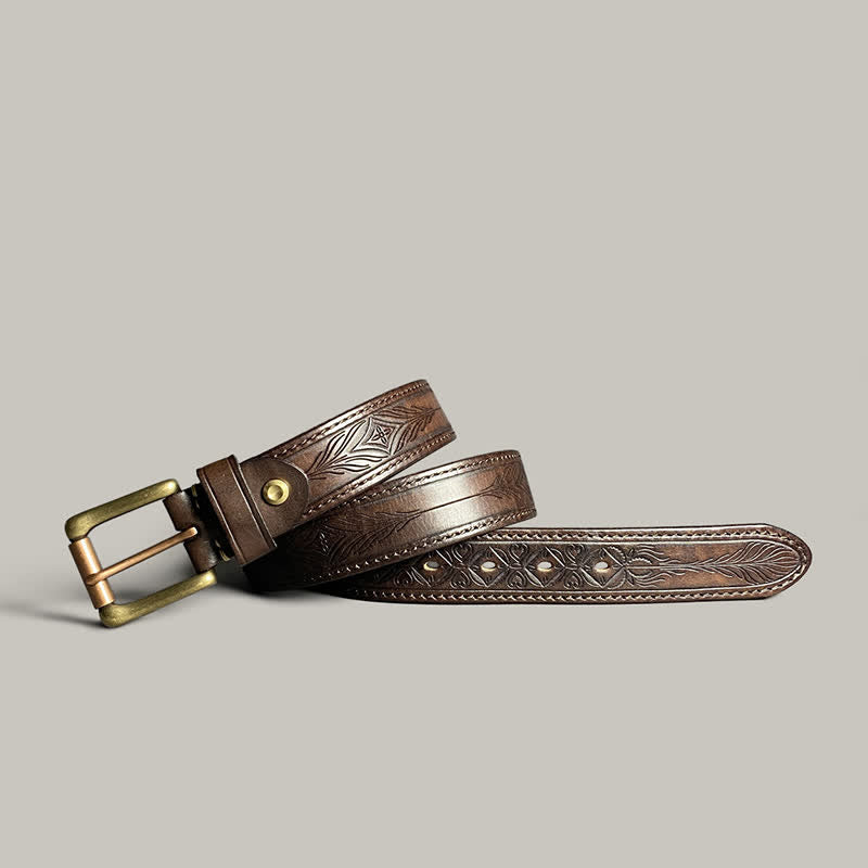Classic Fasion Flower Printing Design Leather Belt - image 0