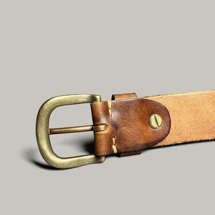 Personalized Distressed Plant Leaves Embossed Leather Belt - image 8