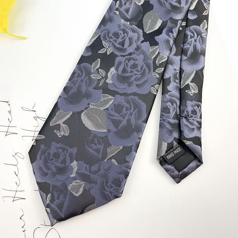 Men's Casual Personality Large Rose Floral Necktie - image 5