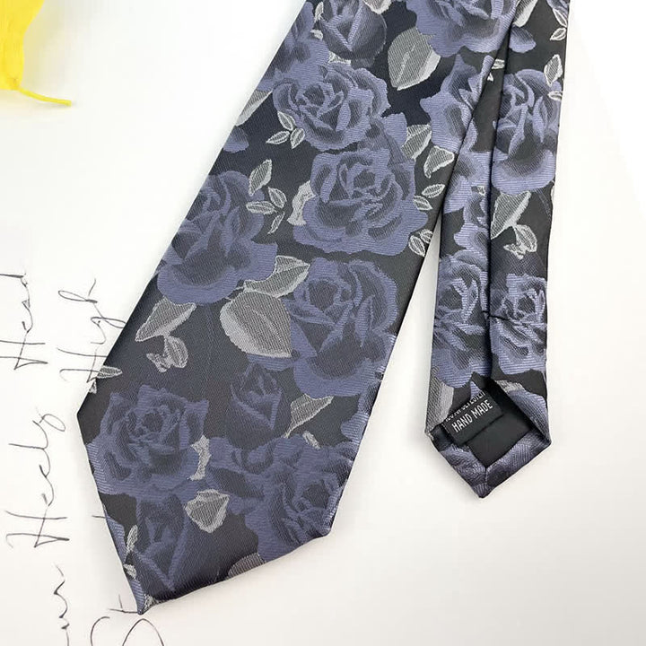 Men's Casual Personality Large Rose Floral Necktie - image 5