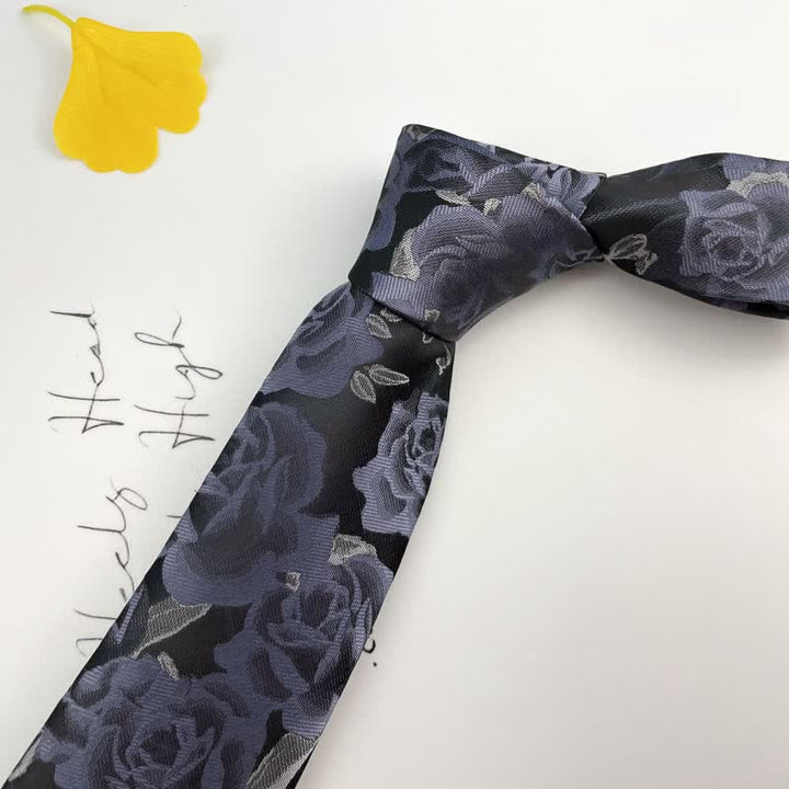 Men's Casual Personality Large Rose Floral Necktie - image 4