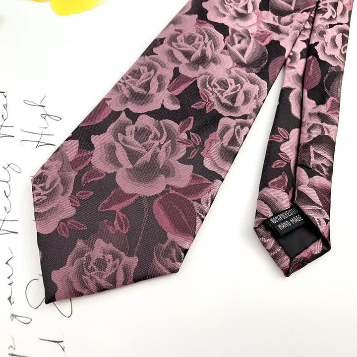 Men's Casual Personality Large Rose Floral Necktie - image 2