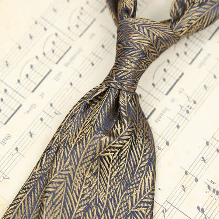 Men's Daily Slim Leaves Classic Floral Necktie - Goldenrod - image 4