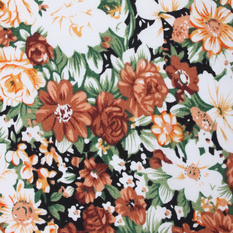 Men's Elegant Orange Floral Leaves Bow Tie - image 1
