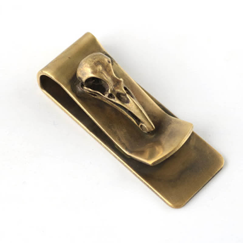 Portable Creative Brass Bird Skull Money Clip - image 4