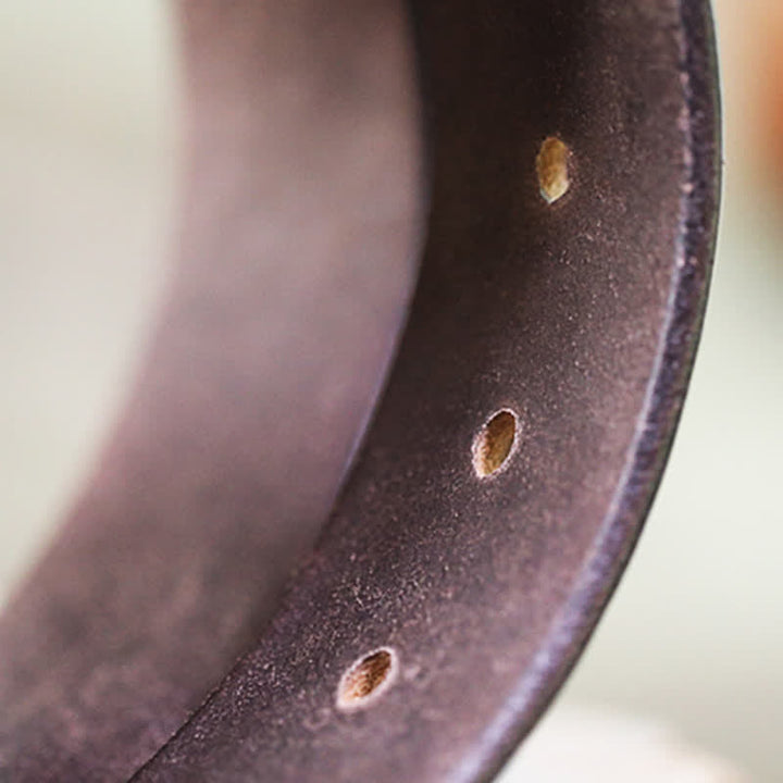 Hand-Made Sewing Retro Jeans Genuine Leather Belt - image 6