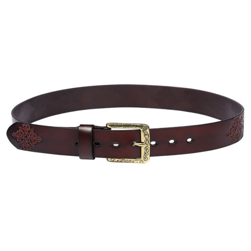 Medieval Exotic Embossed Pattern Leather Belt - image 6