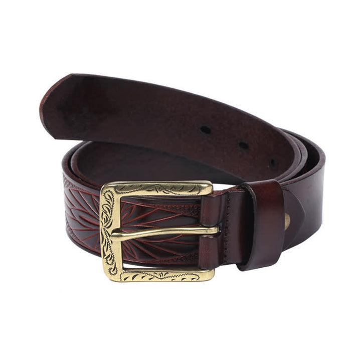 Medieval Exotic Embossed Pattern Leather Belt - image 5