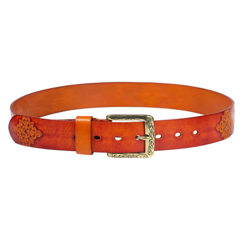 Medieval Exotic Embossed Pattern Leather Belt - image 9