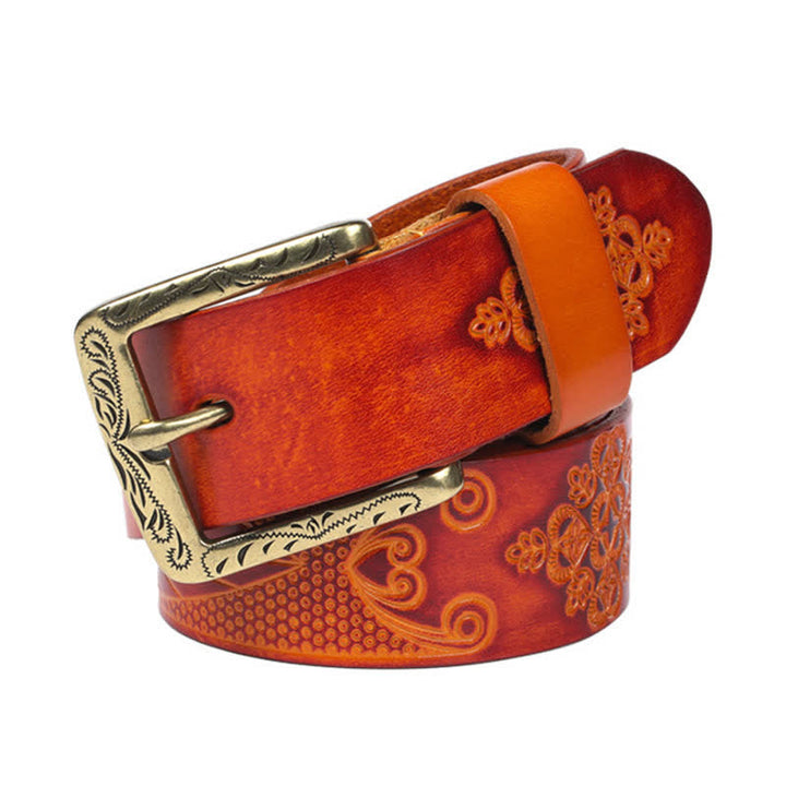 Medieval Exotic Embossed Pattern Leather Belt - image 8