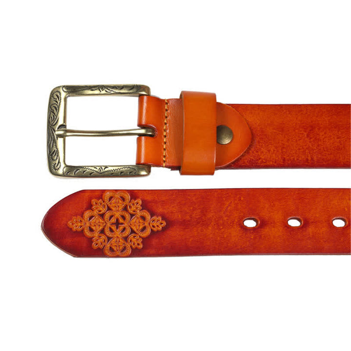 Medieval Exotic Embossed Pattern Leather Belt - image 11