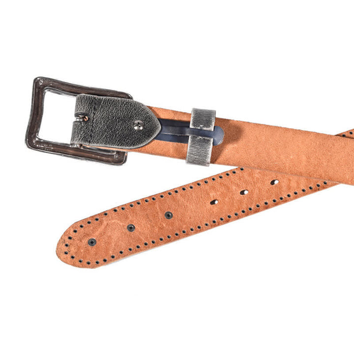 Personality Snake Skin Pattern Rivets Leather Belt - image 7