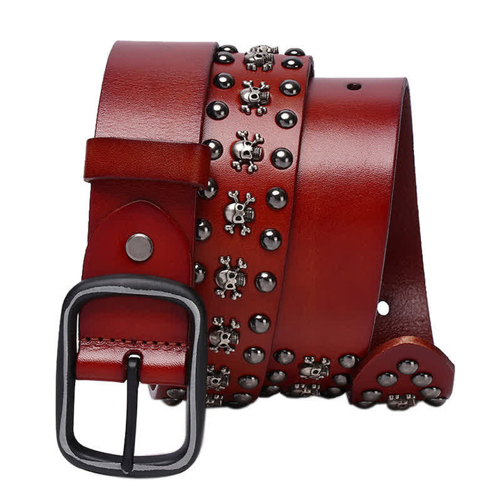 Studded Gothic MIni Skull Rivets Leather Belt - image 14