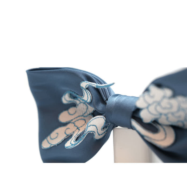 Men's Blue & White Cloud Double Layered Bow Tie - image 2