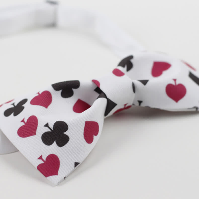 Men's White Poker Playing Cards Bow Tie - image 3