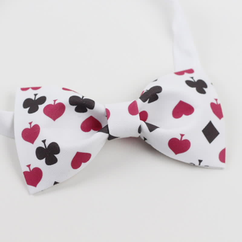 Men's White Poker Playing Cards Bow Tie - image 2