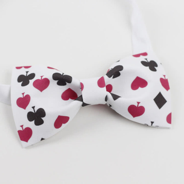 Men's White Poker Playing Cards Bow Tie - image 2