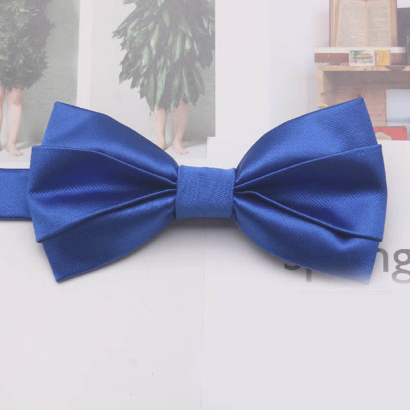 Men's Casual Simple Classic Solid Color Bow Tie - Royal - image 3