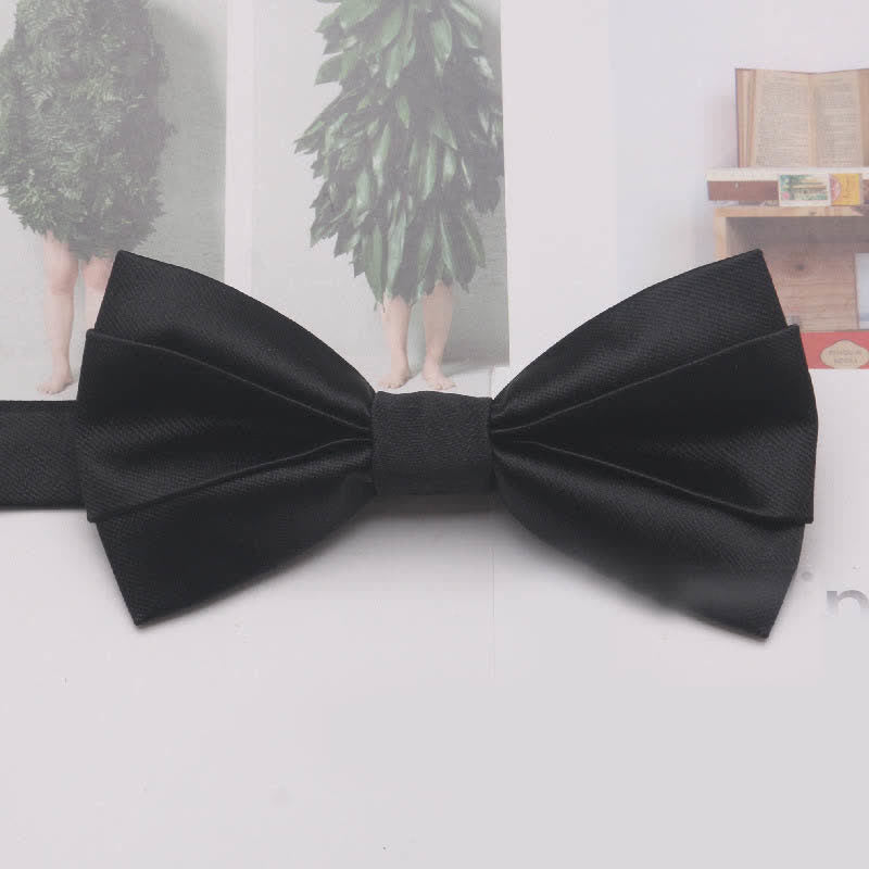 Men's Casual Simple Classic Solid Color Bow Tie - Black - image 2
