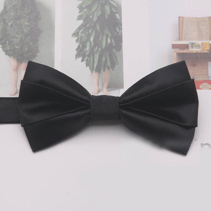 Men's Casual Simple Classic Solid Color Bow Tie - Black - image 2