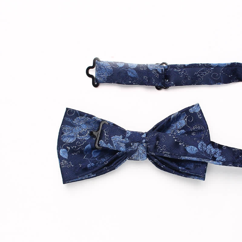 Men's Vintage Style Floral Striped Bow Tie - image 2