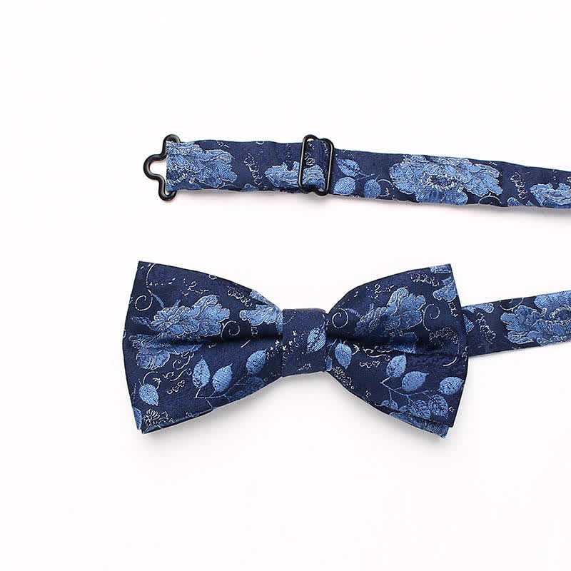 Men's Vintage Style Floral Striped Bow Tie - image 3