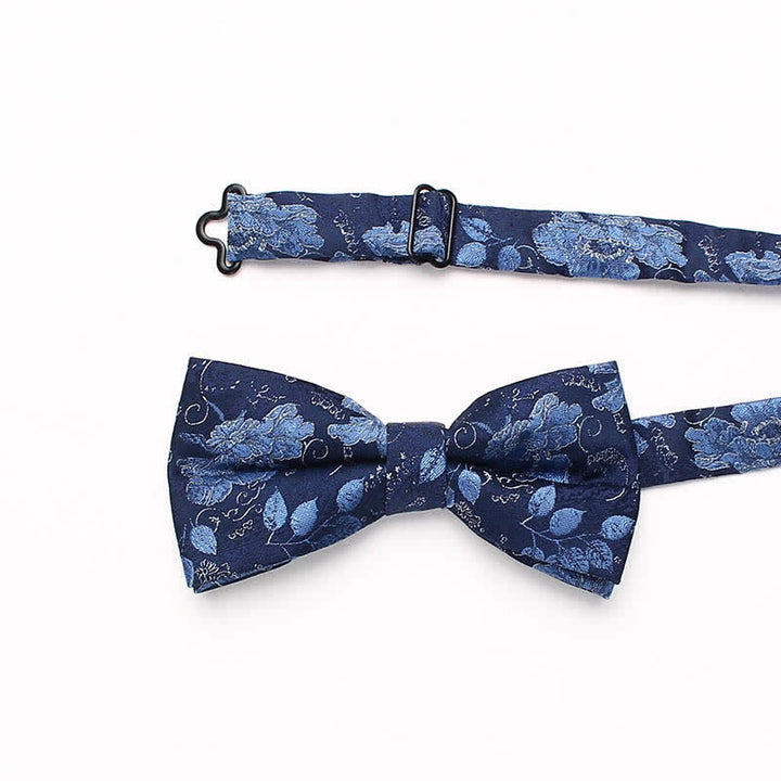 Men's Vintage Style Floral Striped Bow Tie - image 3