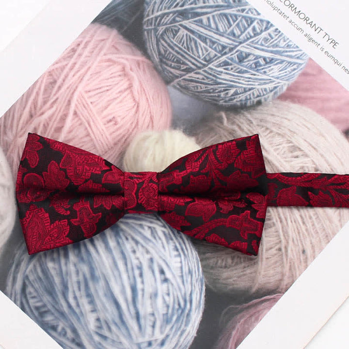 Men's Vintage Style Floral Striped Bow Tie - Style #6 - image 11