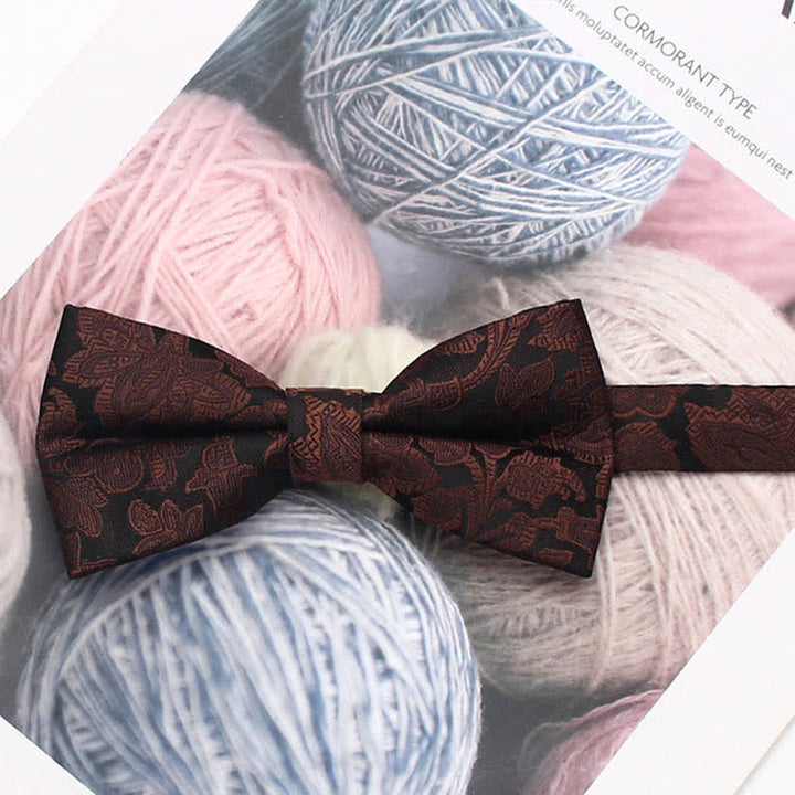 Men's Vintage Style Floral Striped Bow Tie - Style #7 - image 12