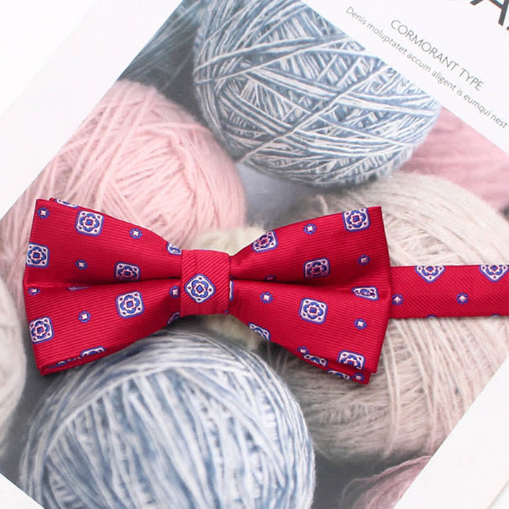 Men's Vintage Style Floral Striped Bow Tie - Style #10 - image 15