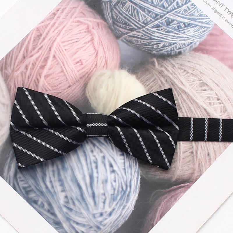 Men's Vintage Style Floral Striped Bow Tie - Style #20 - image 25