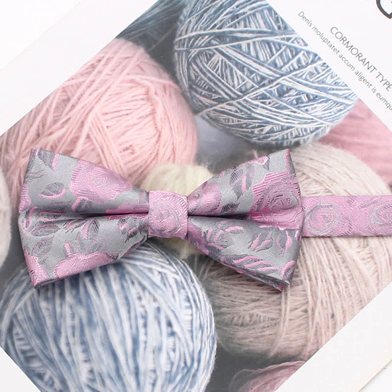 Men's Vintage Style Floral Striped Bow Tie - Style #3 - image 8