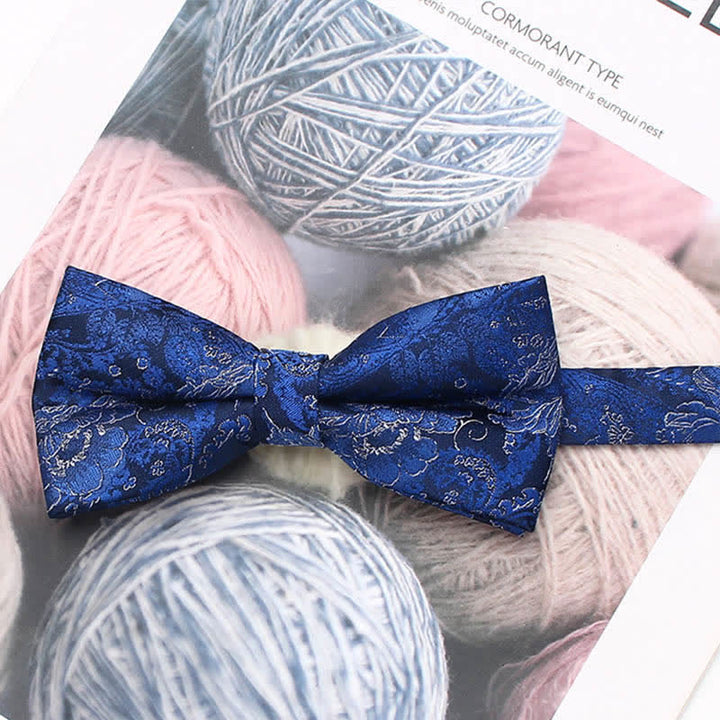 Men's Vintage Style Floral Striped Bow Tie - Style #4 - image 9
