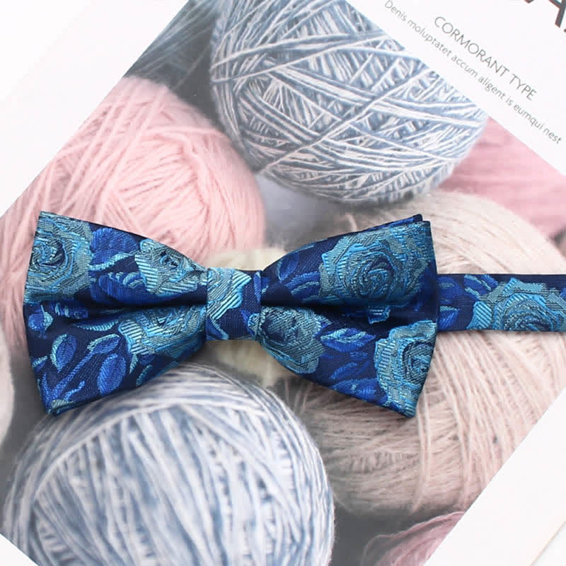 Men's Vintage Style Floral Striped Bow Tie - Style #2 - image 7
