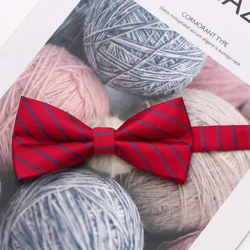 Men's Vintage Style Floral Striped Bow Tie - Style #19 - image 24