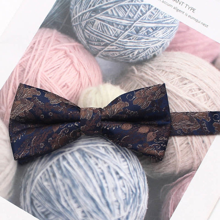 Men's Vintage Style Floral Striped Bow Tie - Style #5 - image 10