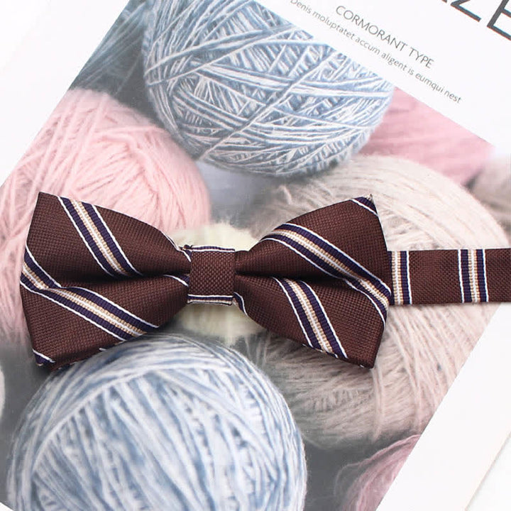 Men's Vintage Style Floral Striped Bow Tie - Style #22 - image 27