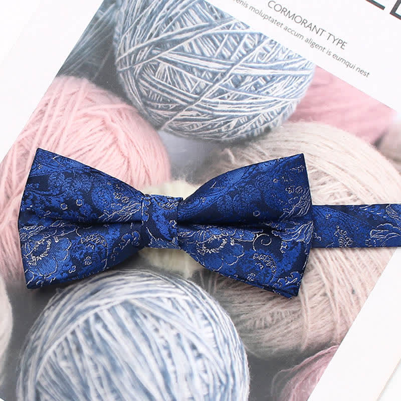 Men's Vintage Style Floral Striped Bow Tie - Style #4 - image 9