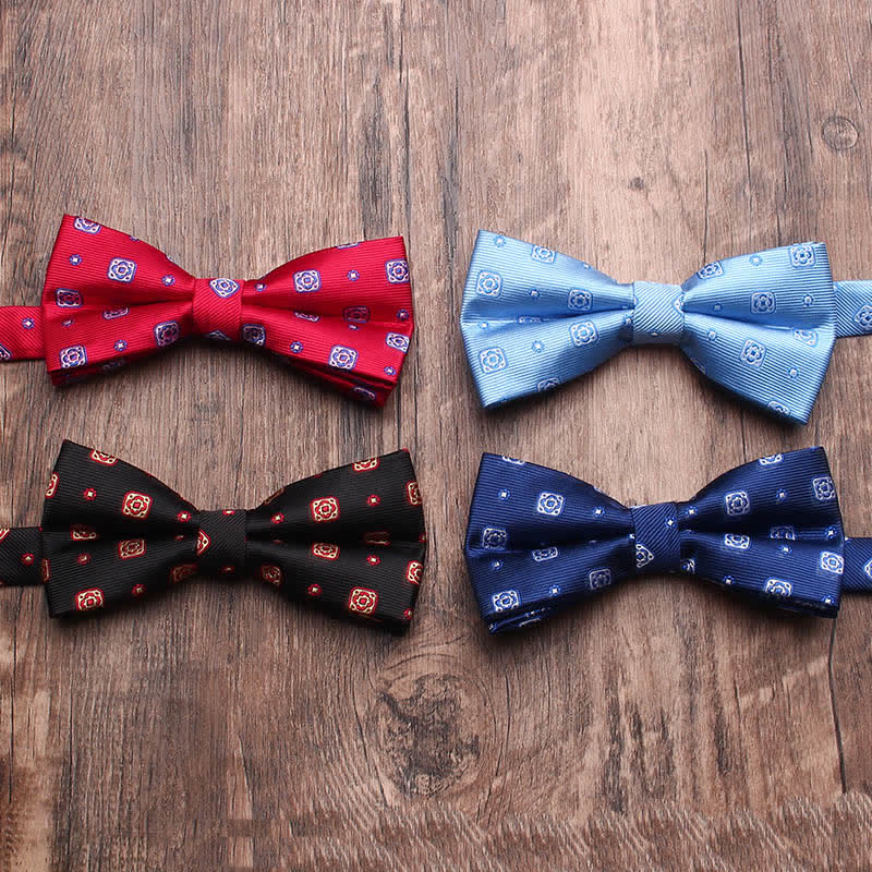 Men's Vintage Style Floral Striped Bow Tie - image 4