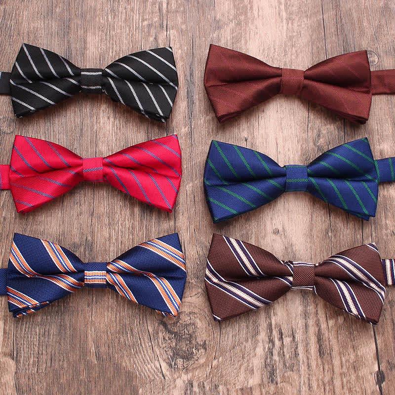 Men's Vintage Style Floral Striped Bow Tie - image 5