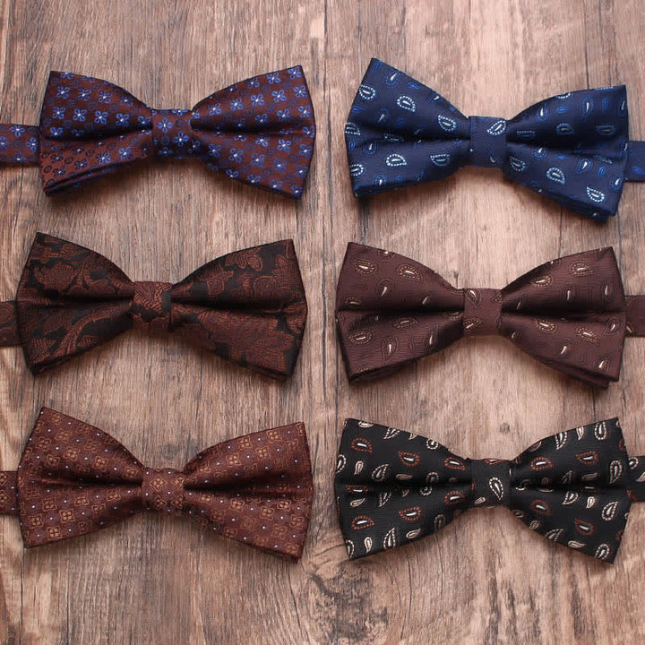 Men's Vintage Style Floral Striped Bow Tie - image 6