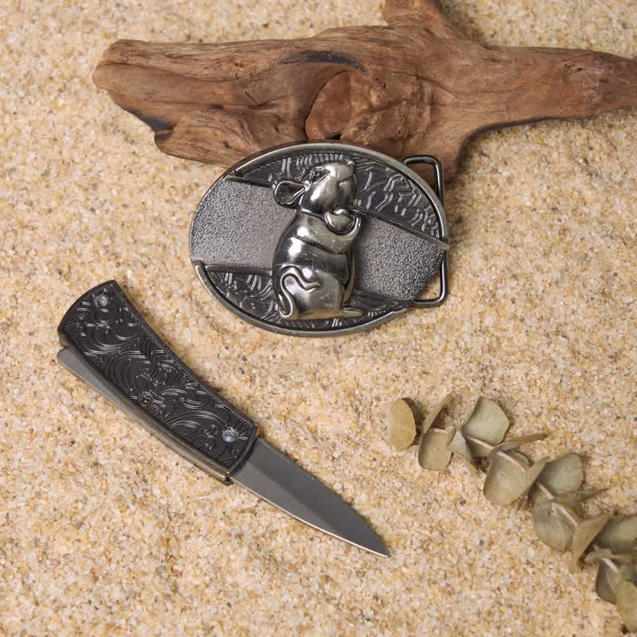 Wild Life DIY Hidden Folding Knife Leather Belt Buckles Bundle Set - image 8