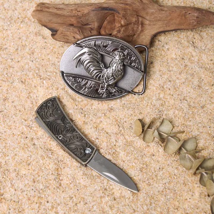 Wild Life DIY Hidden Folding Knife Leather Belt Buckles Bundle Set - image 2