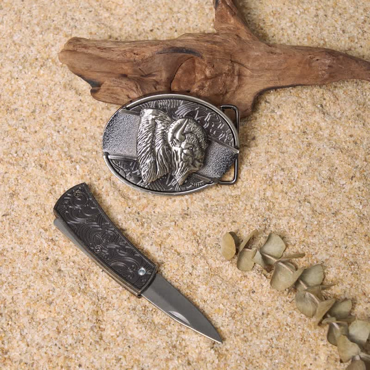 Wild Life DIY Hidden Folding Knife Leather Belt Buckles Bundle Set - image 5