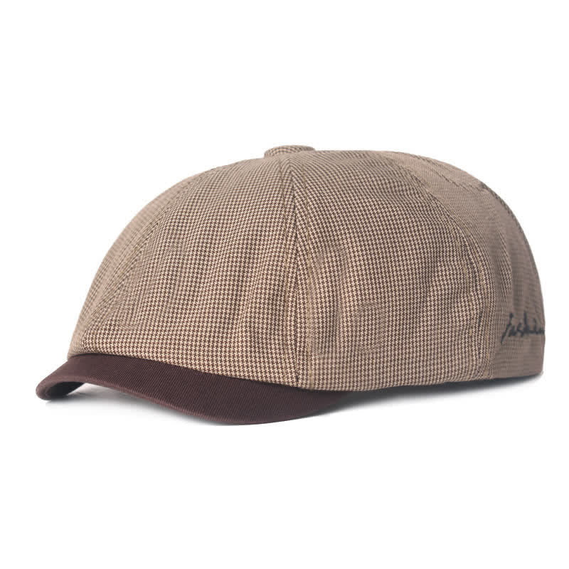 Octagonal Color Matching Micro Patterns Beret Hat - Khaki - M (22"-22 7/8") - image 0