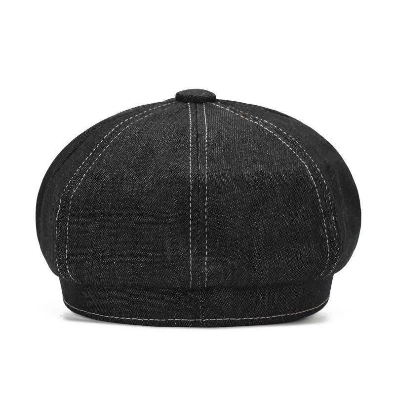 White Line Denim Newsboy Visor Beret Hat - image 3