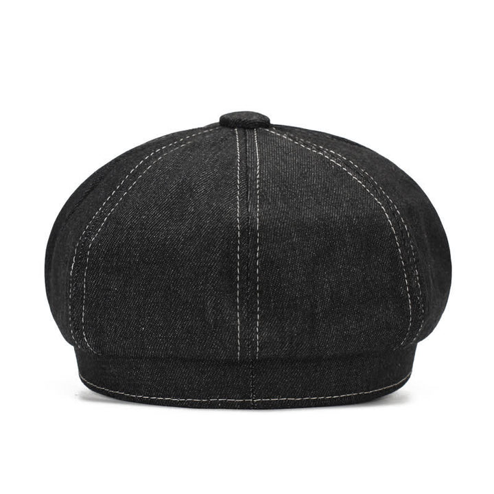 White Line Denim Newsboy Visor Beret Hat - image 3