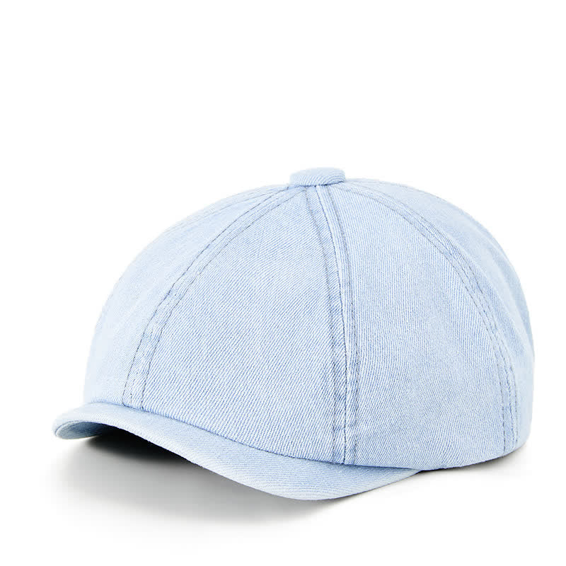 Distressed Vintage Washed Demin Beret Hat - Light Blue - M (22"-22 7/8") - image 11