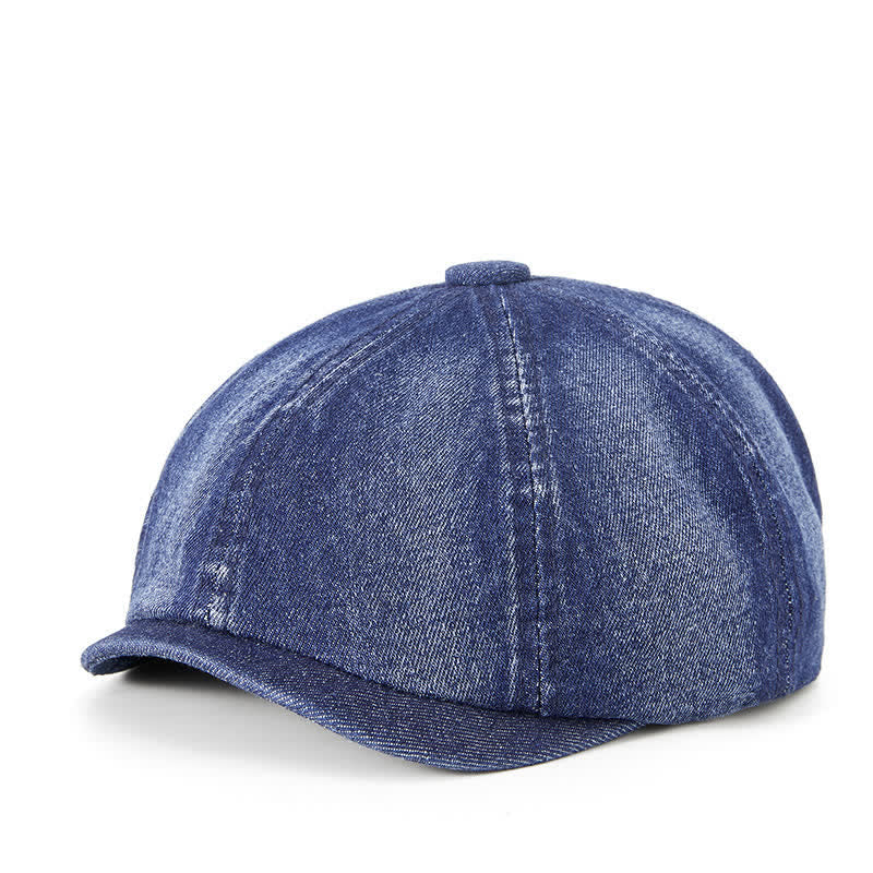 Distressed Vintage Washed Demin Beret Hat - Navy - M (22"-22 7/8") - image 9